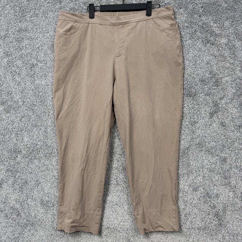 Isaac Mizrahi Live Capri Pants Womens 18W 37x23 Beige Twill Stretch Old Money